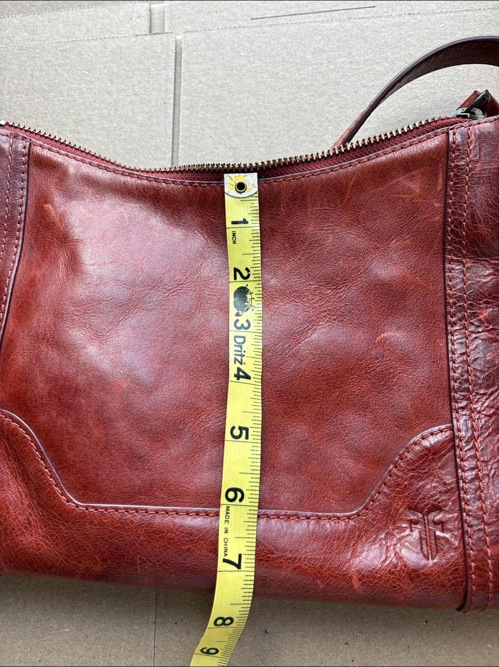 Frye Red Brown Leather Crossbody Bag - Picture 11 of 11